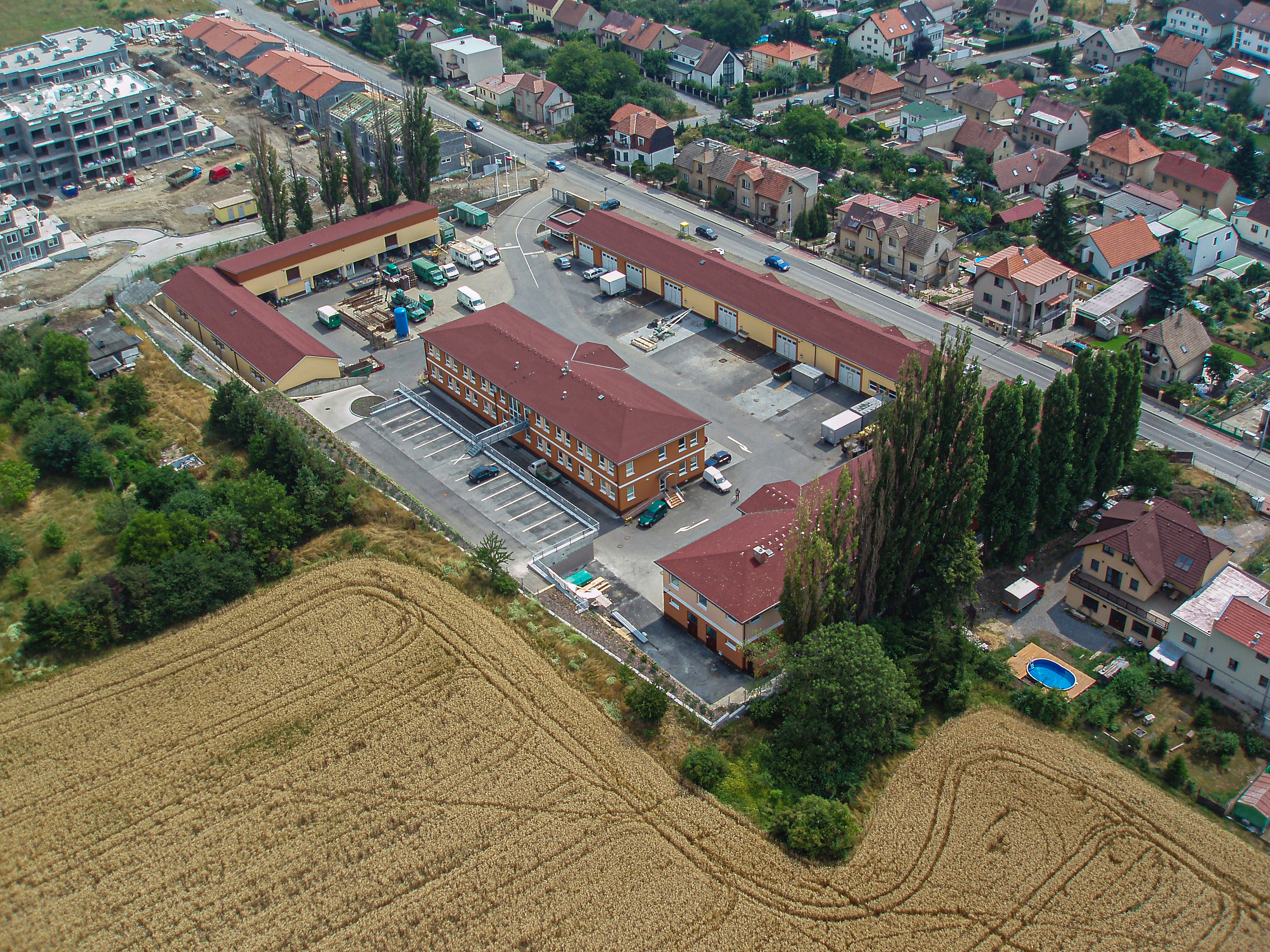 Letecký pohled na areál společnosti CEHA Property a.s.